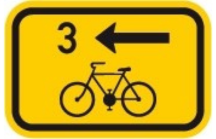 Cyklo značka IS21b - Směrová tabulka pro cyklisty Cyklo značka IS21b - Směrová tabulka pro cyklisty