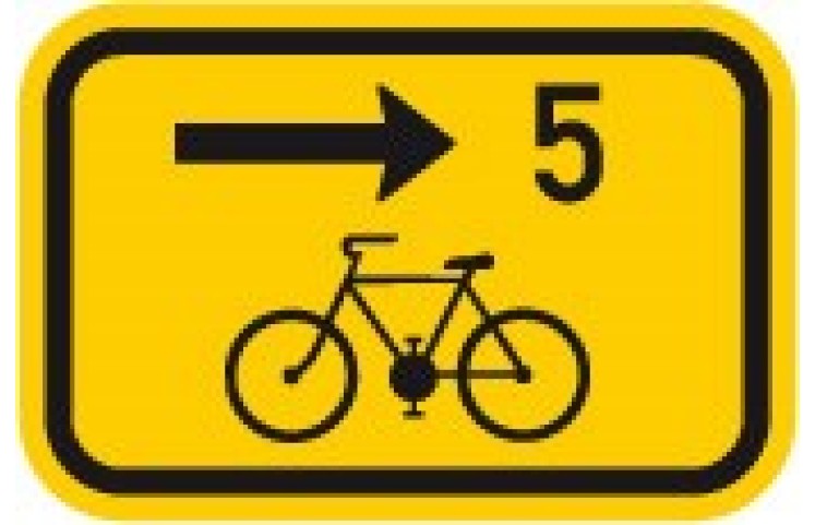 Cyklo značka IS21c - Směrová tabulka pro cyklisty