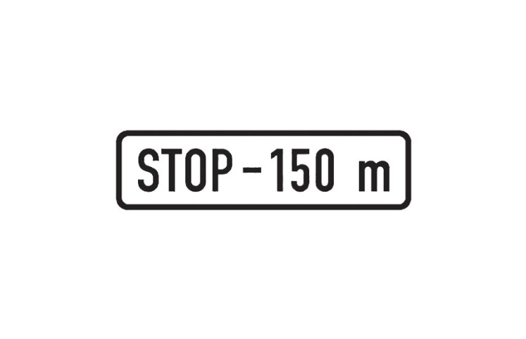Dopravní značka E3b - Vzdálenost, 500 x 150mm Dopravní značka E3b - Vzdálenost, 500 x 150mm