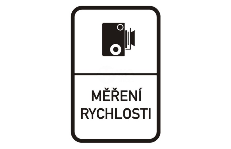 Dopravní značka IP31a - Měření rychlosti Dopravní značka IP31a - Měření rychlosti