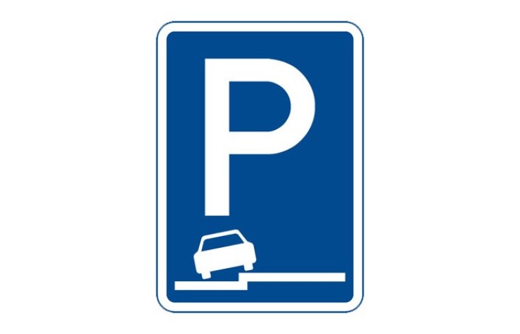 Dopravní značka IP11g - Parkoviště (částečné stání na chodníku podélné) Dopravní značka IP11g - Parkoviště (částečné stání na chodníku podélné)