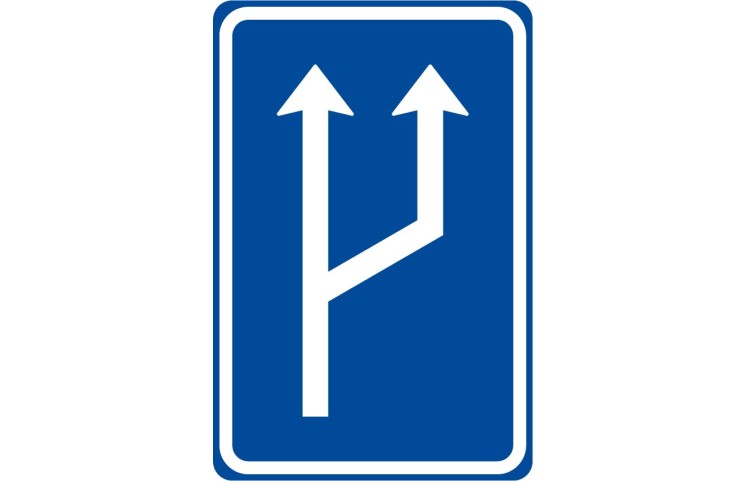 Dopravní značka IP18a - Zvýšení počtu jízdních pruhů