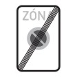 Dopravní značka IZ8b - Konec zóny s dopravním omezením Dopravní značka IZ8b - Konec zóny s dopravním omezením