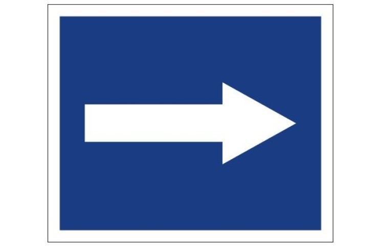 Plavební znak D3 - Doporučuje se plout ve směru šipky