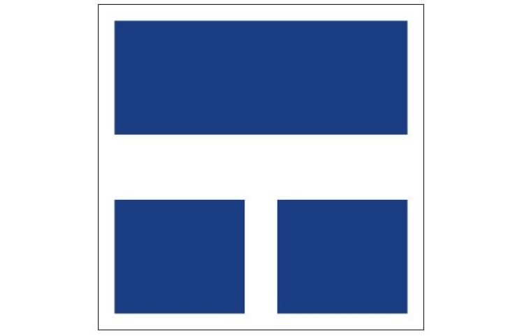 Plavební znak E10b - Plavidlo pluje po vedlejší vodní cestě Plavební znak E10b - Plavidlo pluje po vedlejší vodní cestě