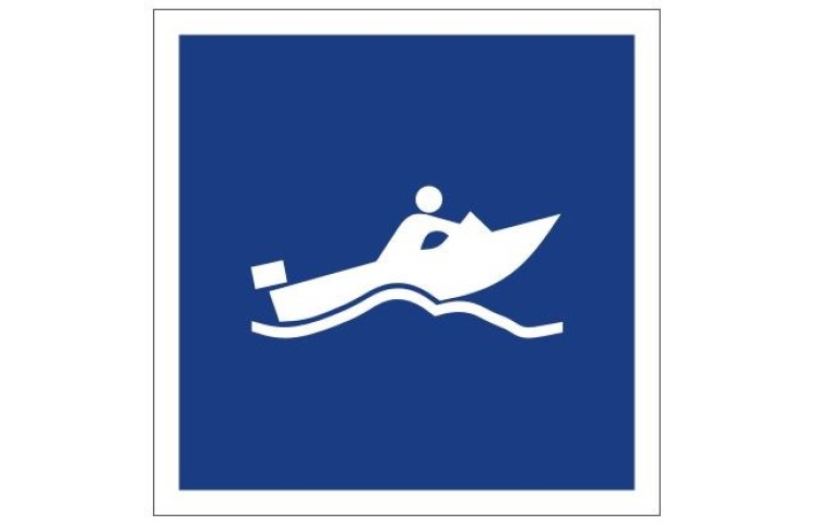 Plavební znak E21 - Plavba malých plavidel, dosahujících vysoké rychlosti, povolena