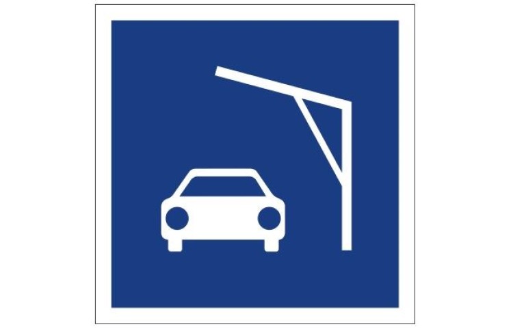 Plavební znak E7.1 - Povolené stání plavidel za účelem naložení nebo vyložení vozidla Plavební znak E7.1 - Povolené stání plavidel za účelem naložení nebo vyložení vozidla