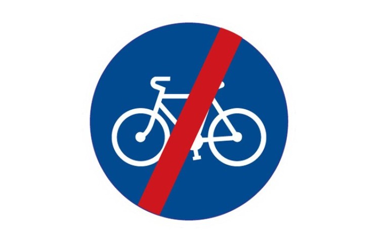 Dopravní značka C8b - Konec stezky pro cyklisty