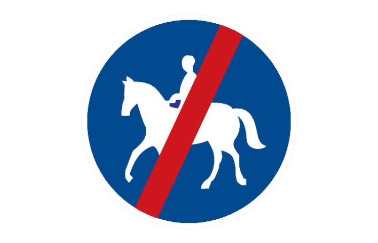 Dopravní značka C11b - Konec stezky pro jezdce na zvířeti Dopravní značka C11b - Konec stezky pro jezdce na zvířeti