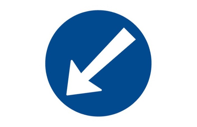 Dopravní značka C4b - Přikázaný směr objíždění vlevo Dopravní značka C4b - Přikázaný směr objíždění vlevo