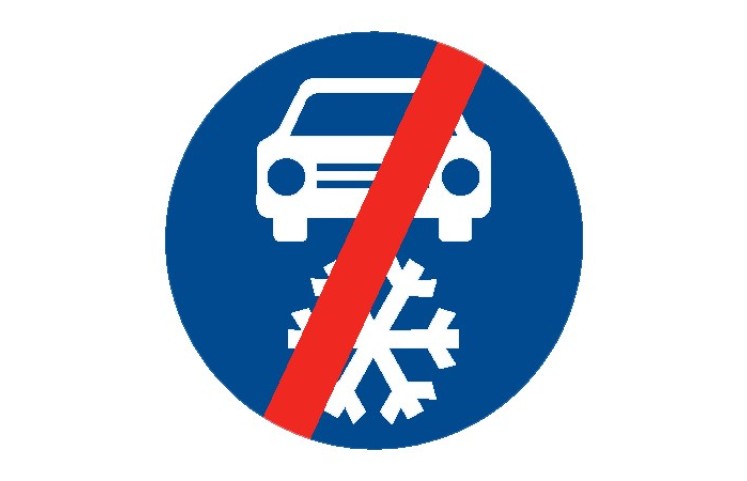 Dopravní značka C15b - Zimní výbava - konec Dopravní značka C15b - Zimní výbava - konec