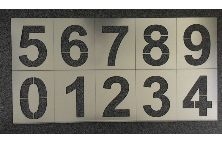 Kovové šablony číslic, 200mm Kovové šablony číslic, 200mm