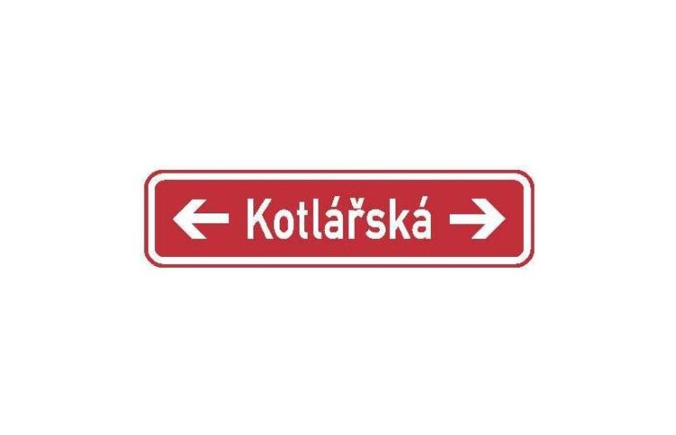 Dopravní značka IS22f - Označení názvu ulice Dopravní značka IS22f - Označení názvu ulice